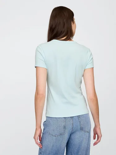 Vista 2 de Gap Top de punto acanalado sólido para mujer
