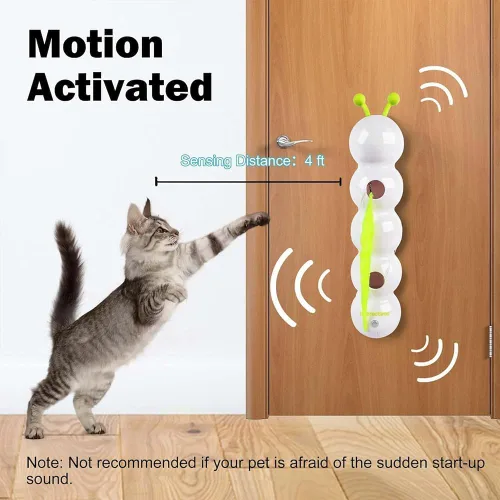 Vista 4 de Caterpillar - Juguete inteligente interactivo para gatos, juguetes recargables activados por movimiento, resistentes a las mordeduras, juguetes