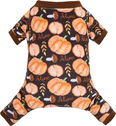 Vista 12 de CuteBone - Pijama de Halloween para perro, enterizos para cachorros, ropa suave para gatos, abrigo de Navidad para mascotas, cómodo traje de cuerpo