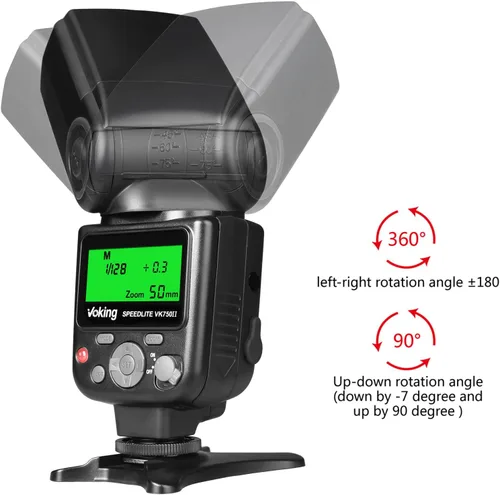 Vista 6 de VK750II TTL Flash Speedlite con pantalla LCD para cámara réflex