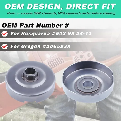 Vista 5 de Adefol Conjunto de tambor de embrague para motosierra Husqvarna 372 371 365 362 XP Jonsered 2172 2171 2165 2165 2163 2071 2065 2063, tambor