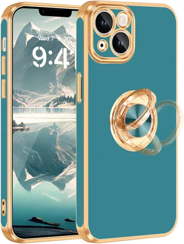 Vista 12 de Fingic Funda para iPhone 14 [con soporte de anillo de 360°] [Soporte magnético para automóvil] Funda de teléfono con soporte para teléfono