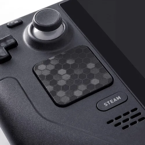 Vista 4 de Protector táctil compatible con Steam Deck Touch Trackpad (protector de trackpads + protector de 4 teclas, hexagonal de panal - negro)
