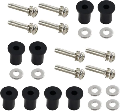 Vista 5 de Kit de tuercas de acero inoxidable y goma para faros delanteros para Harley Davidson
