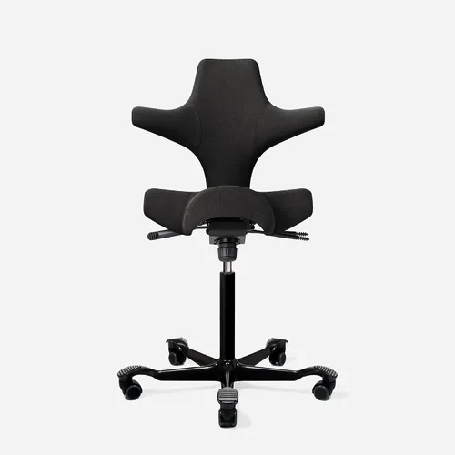 Vista 27 de HAG Capisco - Silla Sit to Stand con marco plateado, tapizada, color verde brillante Verde (Bright Green)