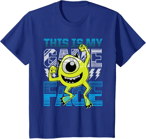 Vista 56 de Disney Pixar Monsters Inc. Mike Wazowski Game Face Camiseta Negro