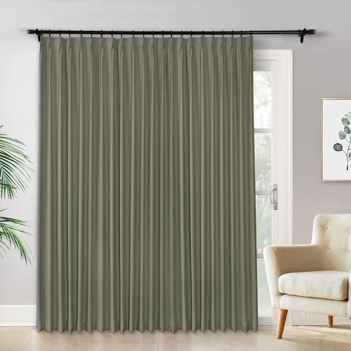 Vista 28 de Macochico Cortinas opacas de lino plisadas para oscurecer la habitación, panel con aislamiento térmico para dormitorio, sala de estar, sala