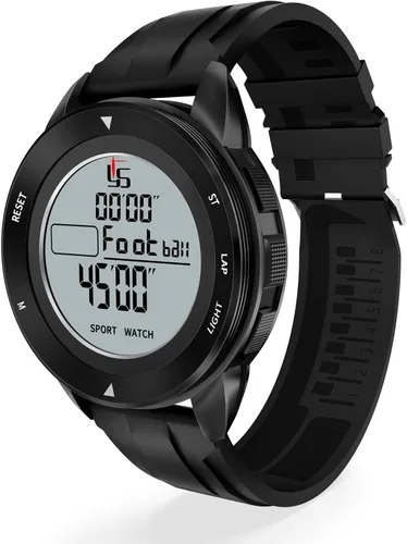 Vista 10 de Reloj de árbitro de fútbol profesional, cronómetro de memoria de 100 vueltas con temporizador de cuenta regresiva y modo silencioso, pantalla