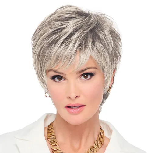Vista 38 de Raquel Welch - Peluca corta Bob atada a mano feroz y enfocada por Hairuwear, gorra de tamaño medio, castaño iluminado por el sol RL10/12