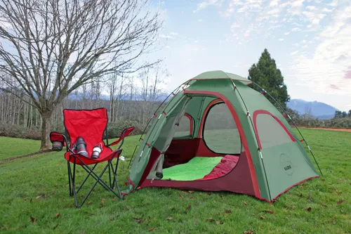 Vista 3 de KAZOO - Tienda de campamento para 2/4 personas, para exterior, impermeable, de fácil instalación, tienda de campaña para sombra para 2/3/4 personas