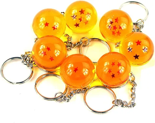 Vista 2 de Dragon Ball,7PCS Acrylic Dragon Ball Z Keychains,Esferas del Dragon Ball,DBZ Keychain for Kids Birthday Party Favor