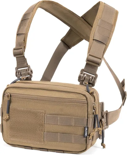 Vista 12 de Bolso Táctico de Cinturón de Pecho Oculto para Transporte Discreto CCW, Bolso Molle IFAK EMT Organizador Médico para Caza al Aire Libre, Tiro