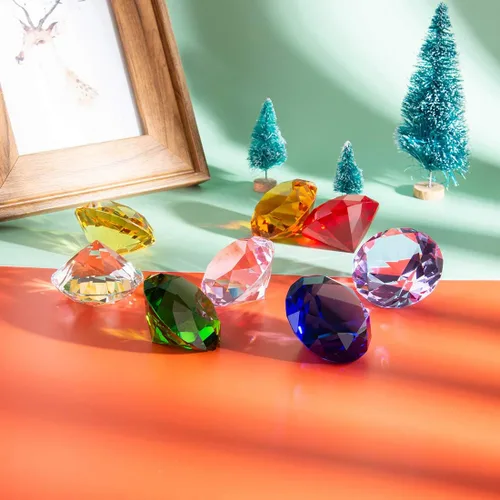 Vista 3 de LONGWIN 1.969 in (2 pulgadas) de diamantes de cristal pirata gemas y joyas pisapapeles decoración de mesa multicolor centro de mesa de Navidad idea