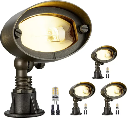 Vista 22 de Gardenreet Luz de Inundación de Latón Sólido - Iluminación de Lavado de Pared LED de Bajo Voltaje para Paisaje 12V, Impermeable IP65 para Exterior