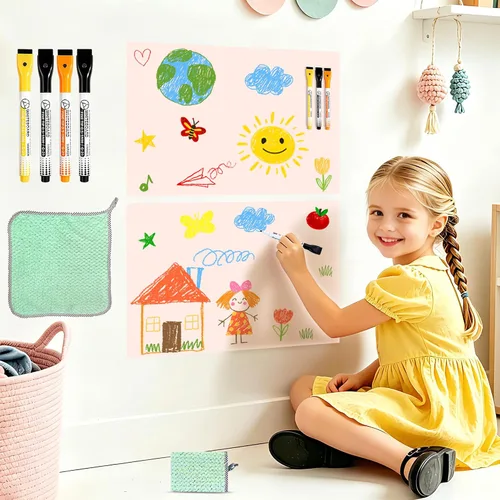Vista 8 de Magnetic Wall Decal Magnet Board for Kids Playroom Peel and Stick 2Pcs Peel and stick, self adhesive, for toddler bedroom playroom homeschool