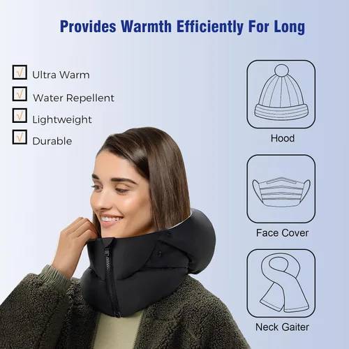 Vista 4 de Gorro cálido de invierno para hombres y mujeres, saco de dormir resistente al viento, para acampar al aire libre, gorra impermeable para senderismo