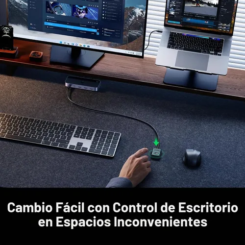 Vista 7 de UGREEN Entrada de interruptor USB A y C para computadoras, comparte 4 puertos, selector de conmutación para PC, laptop, teclado, ratón, cámara web