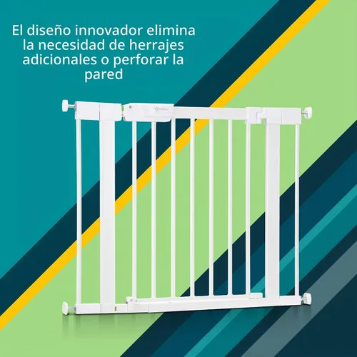 Vista 3 de Puertas de bebé montadas a presión Safety 1st para puertas con SecureTech, puerta de bebé con puerta, diseño apto para mascotas, sin perforación