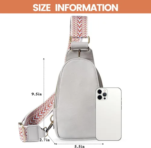Vista 5 de KFXFENQ Bolso bandolera para mujer, de piel sintética, bolso bandolera pequeña, mochila cruzada multiusos para el pecho, para mujer, ciclismo