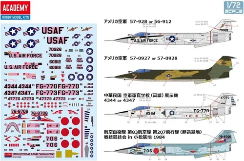 Vista 2 de Academy 12576 1/72 US Air Force F-104C Starfighter Vietnam Modelo de plástico