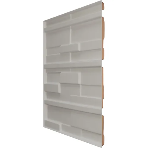 Vista 4 de Ekena Millwork 19 5/8 pulgadas de ancho x 19 5/8 pulgadas de alto, ladrillo desplazado EnduraWall decorativo 3D, cobre envejecido