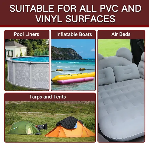Vista 6 de Cemento de vinilo con cepillo, cemento de PVC impermeable, pegamento adhesivo de vinilo de alta resistencia para inflables, revestimientos