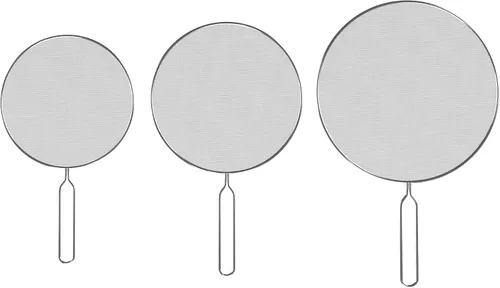 Vista 8 de Classic Cuisine Sartenes y ollas de aceite de acero inoxidable, juego de 3 protectores de pantalla contra salpicaduras, S, M, L