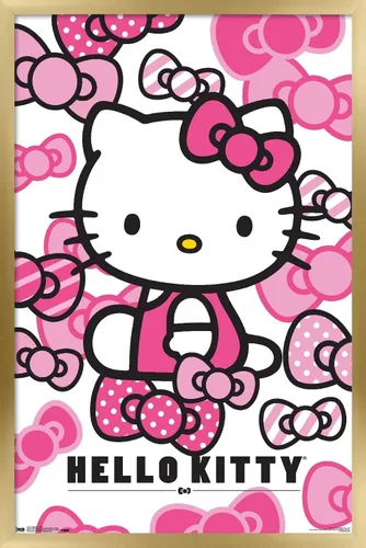 Vista 12 de Trends International Hello Kitty - Póster de pared con lazos, 14.725 x 22.375 pulgadas, versión enmarcada de madera de granero