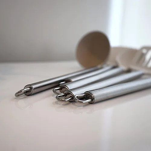 Vista 9 de Beille Juego de 3 cucharas de paja de trigo y cucharón de cocina para hornear, color crema