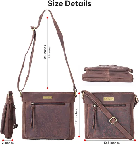 Vista 62 de VALENCHI Real Genuine Leather Women's Crossbody Purse/Bag With Adjustable Strap