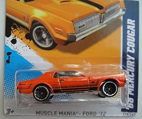 Vista 2 de Hot Wheels 2012 Muscle Mania Ford 9/10, Naranja '68 Mercury Cougar 119/247