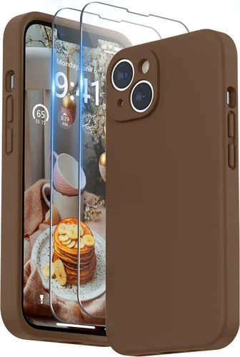 Vista 34 de SURPHY Compatible con iPhone 14 Funda con protector de pantalla (protección para la cámara y forro de microfibra suave) Funda de silicona líquida