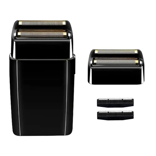 Vista 5 de Lámina de repuesto y cortador para máquinas de afeitar Babyliss Pro MetalFX de doble lámina, 2 unidades, color negro