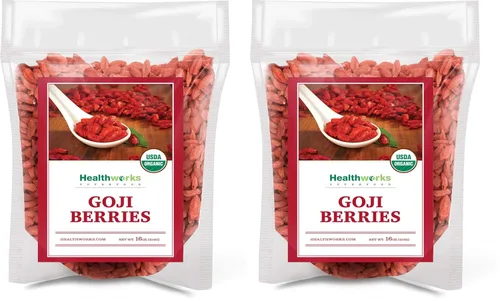 Vista 12 de Certificado orgánico Goji Berries. Organic, Sun-Dried, 1 lb, Antioxidant, Vitamin C, Non-GMO, Vegan, Keto, For Snacking, For Smoothies, For Trail