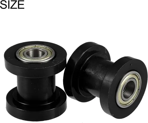 Vista 5 de X AUTOHAUX 2 piezas de polea de cadena de transmisión de 0.394 in, tensor de ajuste de cadena, guía de rueda de goma para bicicleta de calle, Negro
