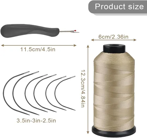 Vista 7 de GlamorDove 1500 yardas/rollo de hilo de nylon consolidado Kit de herramientas de hilo de coser a mano Hilo de unión de nylon Kit de herramientas