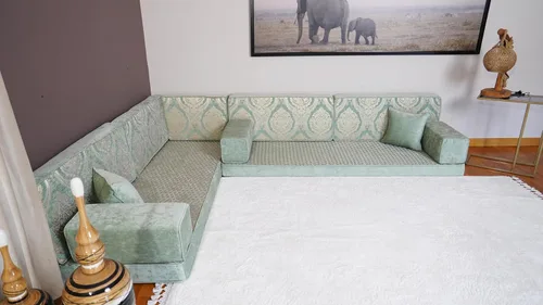 Vista 2 de arabicsofa Sofá de Majlis Árabe – Asientos de Piso Modulares Hechos a Mano