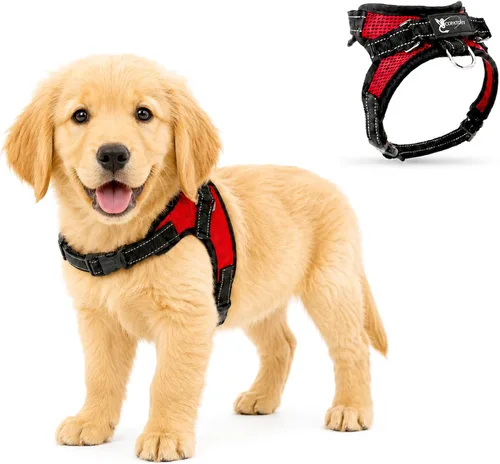 Vista 7 de Arnés ajustable reflectante para perro con asa evita tirones, XXS, Negro