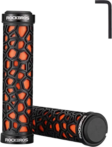 Vista 8 de ROCKBROS Puños de manillar de bicicleta con doble bloqueo Puños de bicicleta antideslizantes para manillar de bicicleta para MTB, BMX, patinetas