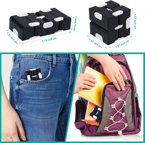 Vista 6 de WUQID Infinity Cube - Juguete antiestrés para niños y adultos, bonito, pequeño, accesorio único para aliviar la ansiedad y pasar el tiempo