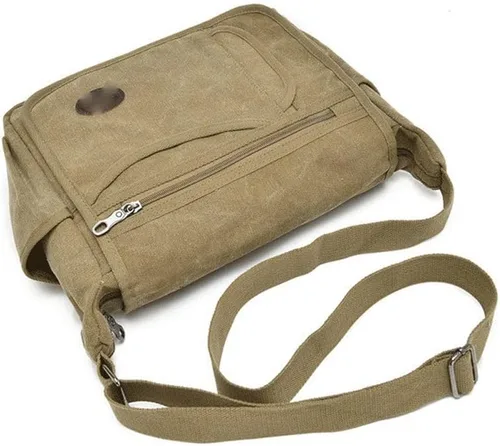 Vista 6 de CZDYUF - Bolso de mensajero de lona para hombre, para actividades al aire libre, múltiples bolsillos, bolsa de hombro cruzada, bolsa de viaje