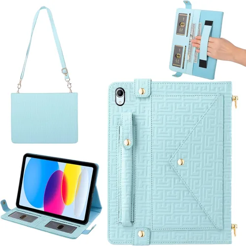Vista 135 de Funda tipo bolso para iPad mini de 5ª/4ª/3ª/2ª/1ª generación de 7.9 pulgadas, Techcircle funda ligera tipo folio con soporte bandolera con billetera