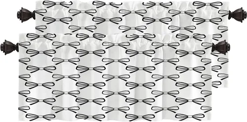 Vista 98 de Cortinas opacas de poliéster multicapa marrón con diseño de bosque natural, 2 unidades, 26 x 24 pulgadas