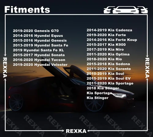 Vista 3 de Rexka 20 piezas parachoques protección contra salpicaduras Fender Liner Nylon Tuercas 84145-26000 Compatible con Hyundai Kia Genesis Santa Fe Sonata