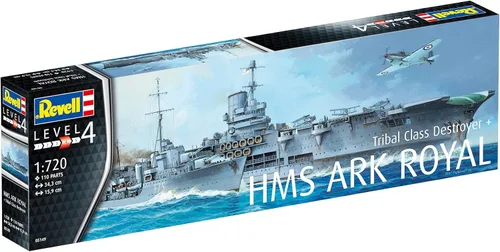 Vista 11 de Revell de Alemania 05149 HMS Ark Royal & Tribal Destroyer