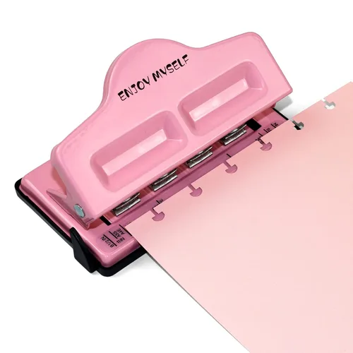 Vista 8 de Perforadora de Agujeros con Encuadernación de Disco con Forma de Hongo para Todos los Tamaños de Papel, Perforadora de Papel Happy Planner