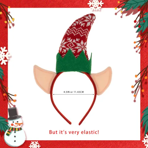 Vista 6 de Madison Tyler Diadema con Orejas de Elfo de Navidad para Mujeres Accesorios Lindos y Suaves para Fiesta de Navidad Regalos de Vacaciones