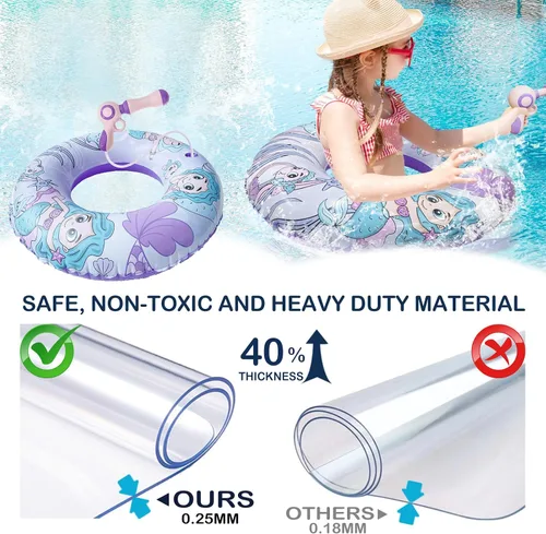 Vista 7 de Inflatable Pool Float with Water Gun, Floaties for Adults Teens and Kids, Pool Toys for Kids Ages 8-12, Beach Inner Pool Tubes for Floating, Summer