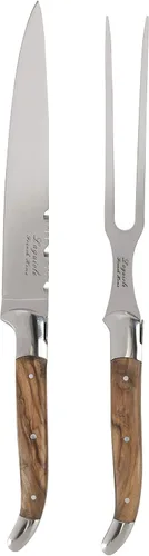 Vista 14 de French Home Laguiole - Cuchillo de pan de madera de Pakka negro con tabla de pan de bambú