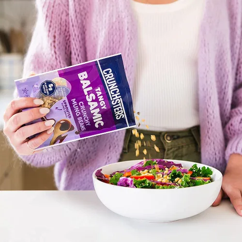 Vista 8 de Crunchsters Frijoles mungos germinados, proteína a base de plantas, superbocadillo y aderezo para ensalada, sin gluten, sin nueces, vegano, 0.18